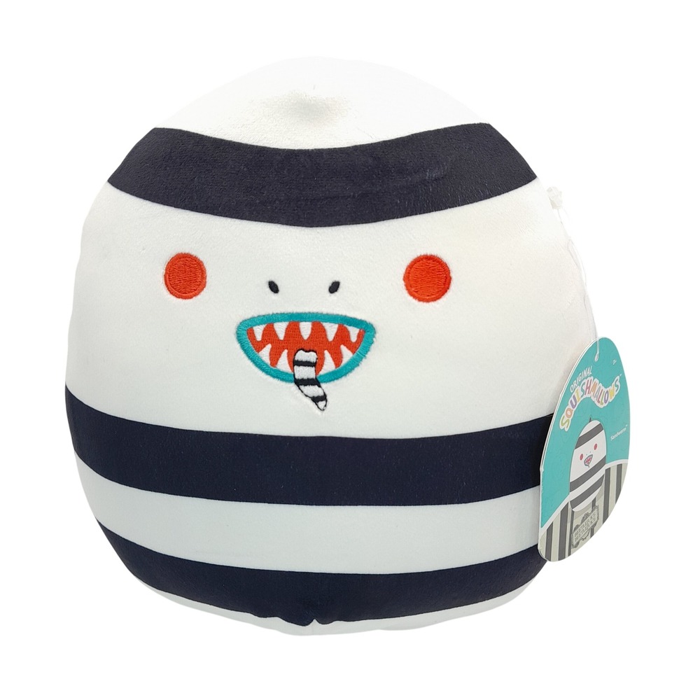 Squishmallows Beetlejuice Sandworm 8 Inch Black White Striped Plush Toy NWT